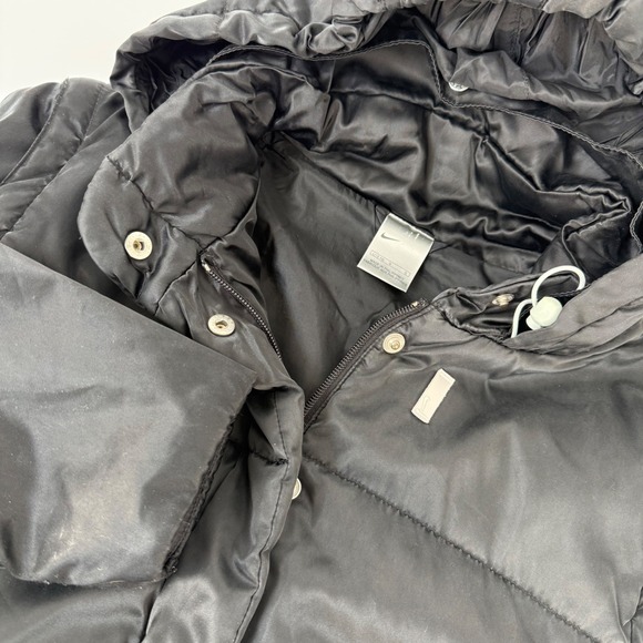 Nike Jackets & Blazers - VTG Y2K Nike Women Hooded Puffer Jacket Vest Black Convertible Sleeve Sz L 12 14